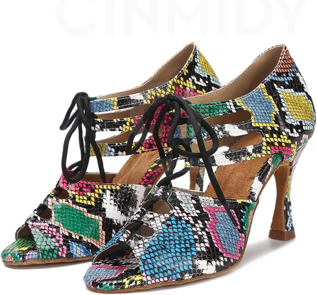 TDA Women's Sexy Lace-up Peep Toe