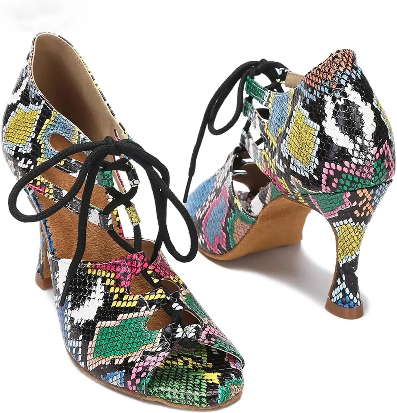 TDA Women's Sexy Lace-up Peep Toe