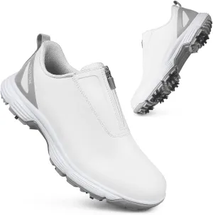 THESTRON Women Waterproof Golf Shoes Spikes Golf Training Sneakers Female Golf Footwears Zipper Golf Sports Shoes Women Walking Sneakers with Spikes Zipper