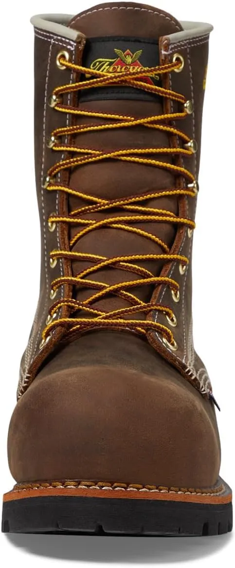 Thorogood American Legacy Series 8" Crazyhorse Nano Toe Waterproof Leather Work Boots for Men with Slip-Resistant Outsole
