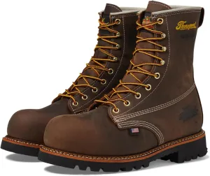 Thorogood American Legacy Series 8" Crazyhorse Nano Toe Waterproof Leather Work Boots for Men with Slip-Resistant Outsole