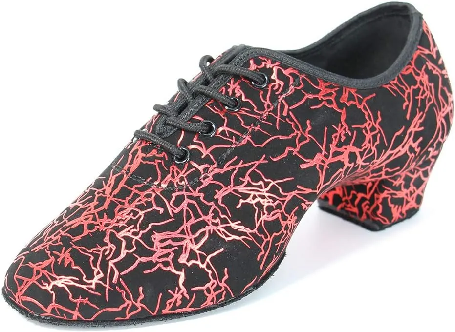 TINRYMX Boys/Men lace-up Dance Shoes Kids Ballroom Dance Practice Shoes Low Heel for Latin Tango Salsa Dance Performence Training