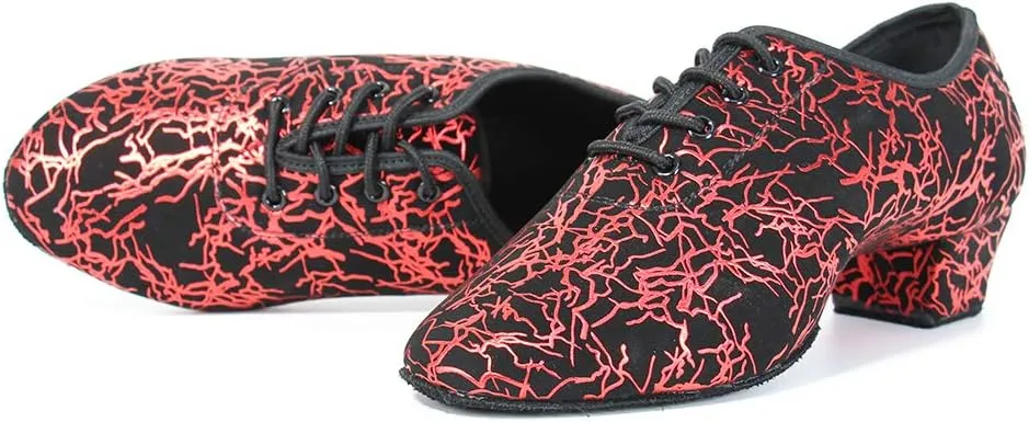 TINRYMX Boys/Men lace-up Dance Shoes Kids Ballroom Dance Practice Shoes Low Heel for Latin Tango Salsa Dance Performence Training