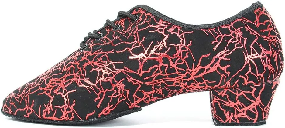 TINRYMX Boys/Men lace-up Dance Shoes Kids Ballroom Dance Practice Shoes Low Heel for Latin Tango Salsa Dance Performence Training