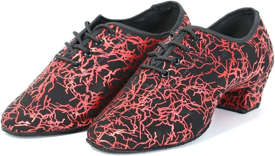 TINRYMX Boys/Men lace-up Dance Shoes Kids Ballroom Dance Practice Shoes Low Heel for Latin Tango Salsa Dance Performence Training