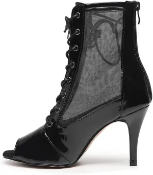 TINRYMX Women Ballroom Dance Boots Latin Salsa Ankle Boots Performance Party Dance Shoes, Model-QJW7248