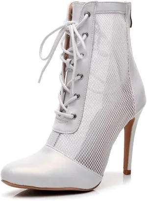 TINRYMX Women Latin Ballroom Dance Boots Ankle Boots Salsa Jazz Performance Party Dance Shoes, Model-QJW7260