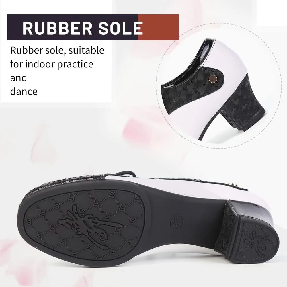 TINRYMX Womens Latin Dance Shoes Lace-up Closed Toe Ballroom Salsa Tango Teaching Performance Dancing Shoes,Model-LHD603