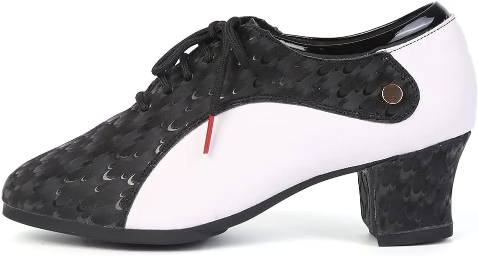 TINRYMX Womens Latin Dance Shoes Lace-up Closed Toe Ballroom Salsa Tango Teaching Performance Dancing Shoes,Model-LHD603