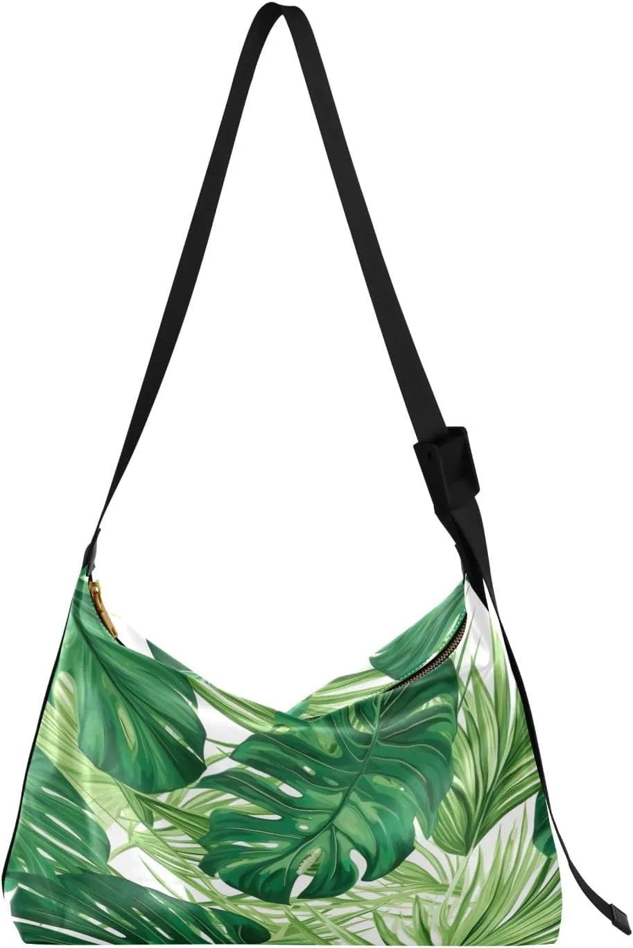 Tropical Leaves for Printing Crossbody Leather Shoulder Bag, Cross Body Shoulder Bag Leather, Shoulder Bag for Woman