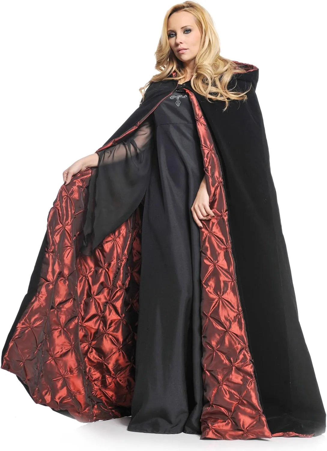 Underwraps Deluxe Velvet and Satin with Embossed Satin Lining 63" Adult Cape