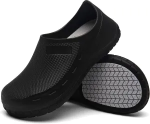 Unisex Chef Shoes Professional Oil Water Resistant Nursing Non-Slip Black White Waterproof Safety Working Shoes for Kitchen Garden Bathroom Construction Medical Shoes