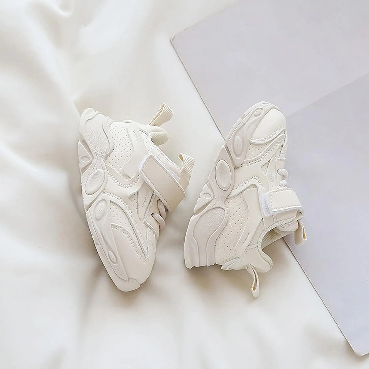 Unisex-Child Leather Sneakers Lightweight Breathable Athletic Running Sneakers for Kids Casual Solid Shoes for Boys