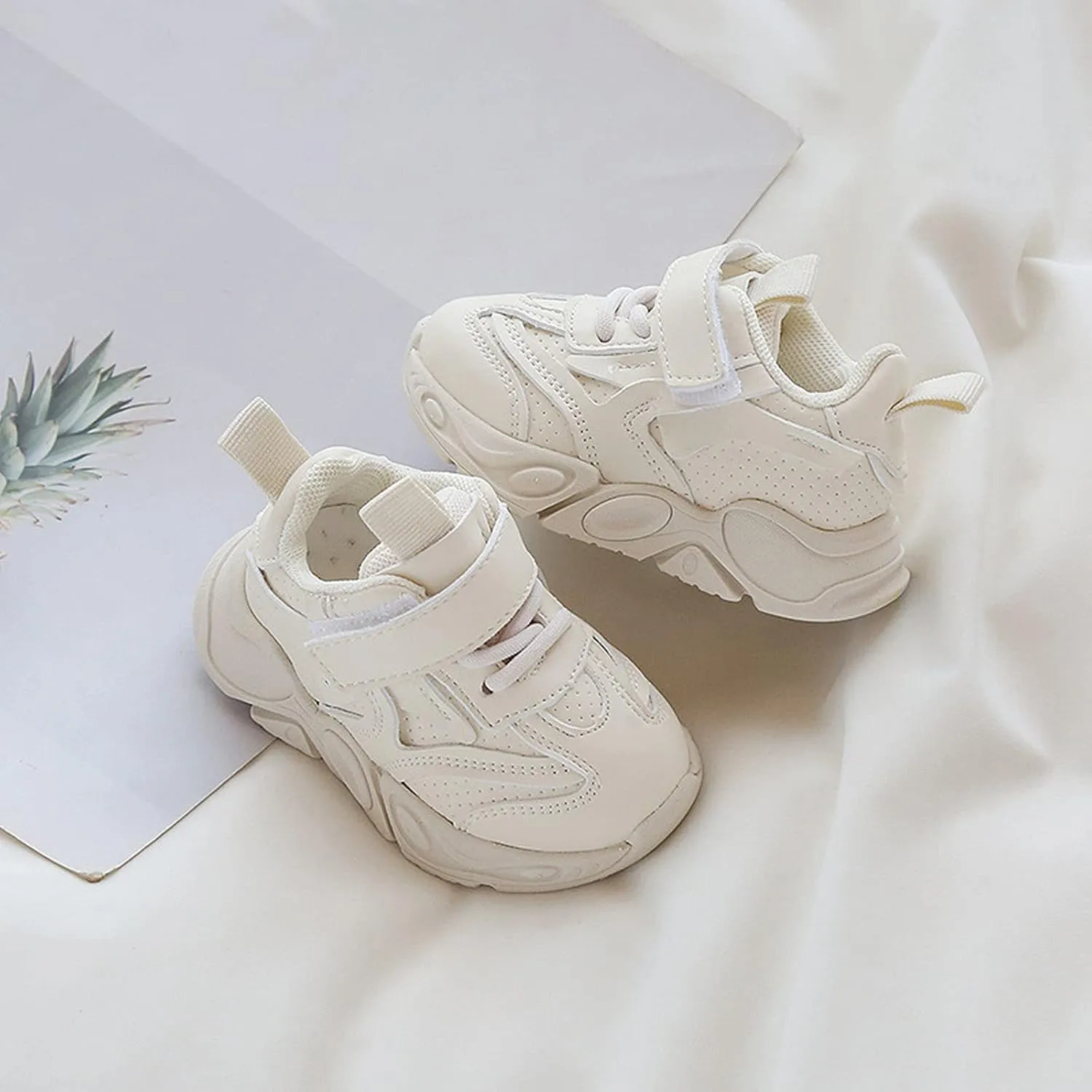Unisex-Child Leather Sneakers Lightweight Breathable Athletic Running Sneakers for Kids Casual Solid Shoes for Boys