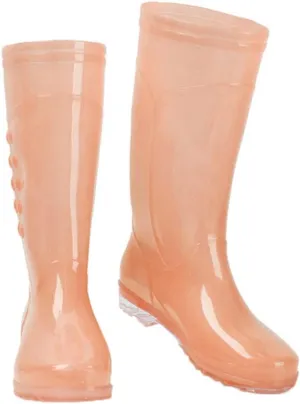 Vaguelly Rain Boots for Women Rainproof Anti-slip Sole 36 Size Candy Orange 1 Pair Women Shoes