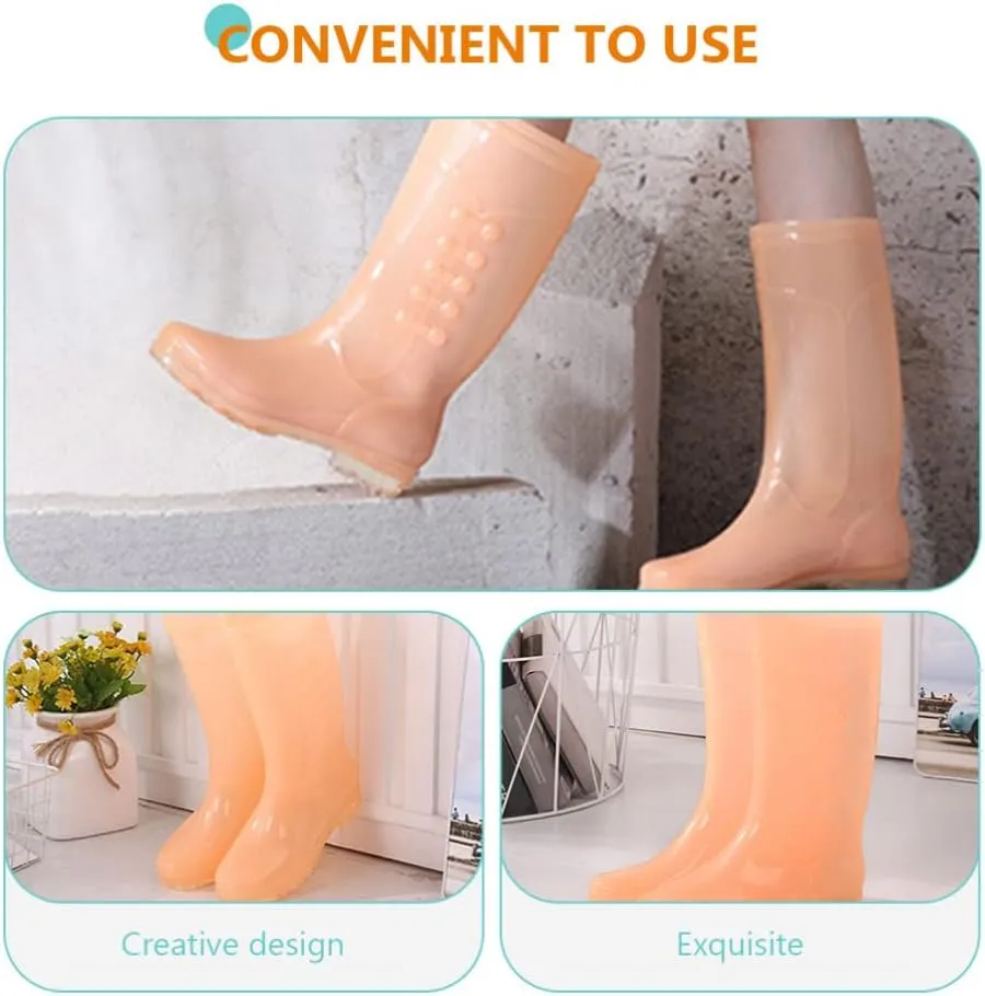 Vaguelly Rain Boots for Women Rainproof Anti-slip Sole 36 Size Candy Orange 1 Pair Women Shoes