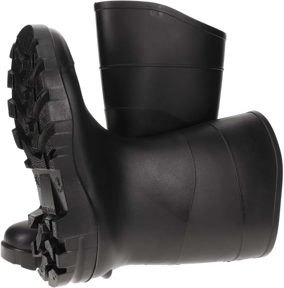 Value Slip-Resistant Black PVC Work Boots: Steel Toe, 1 Pair