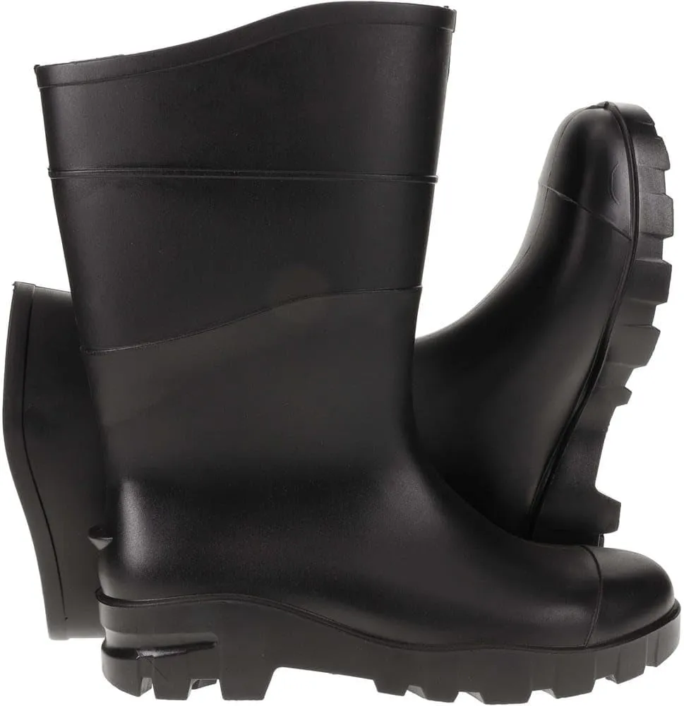 Value Slip-Resistant Black PVC Work Boots: Steel Toe, 1 Pair