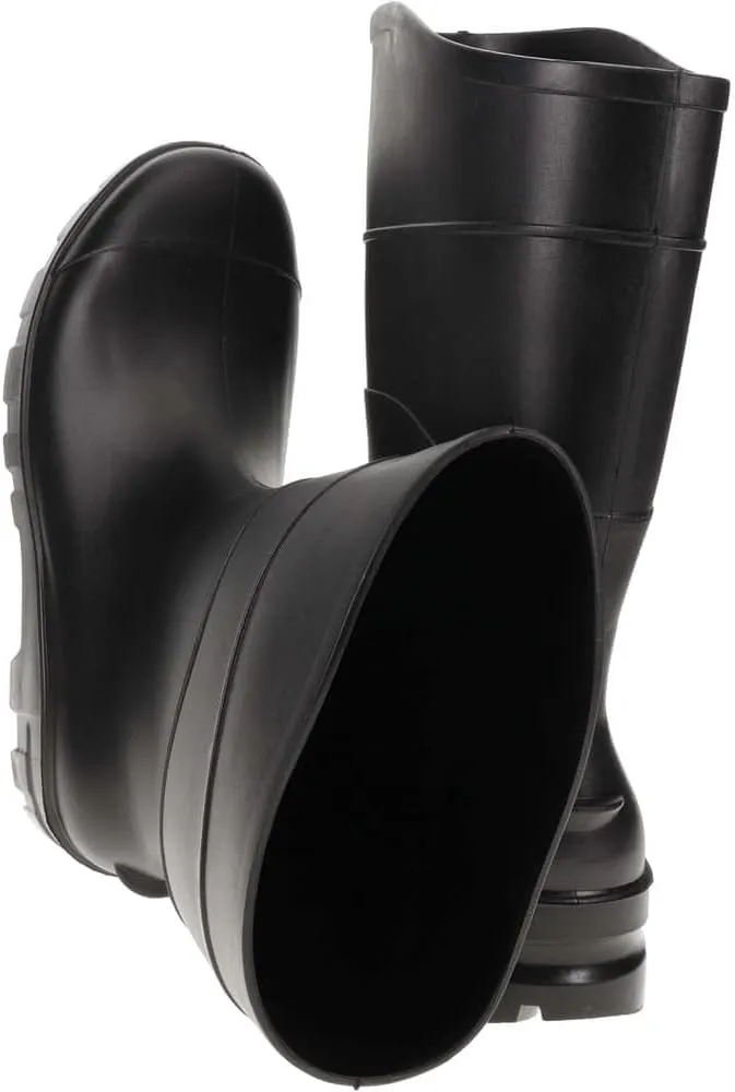 Value Slip-Resistant Black PVC Work Boots: Steel Toe, 1 Pair