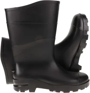 Value Slip-Resistant Black PVC Work Boots: Steel Toe, 1 Pair