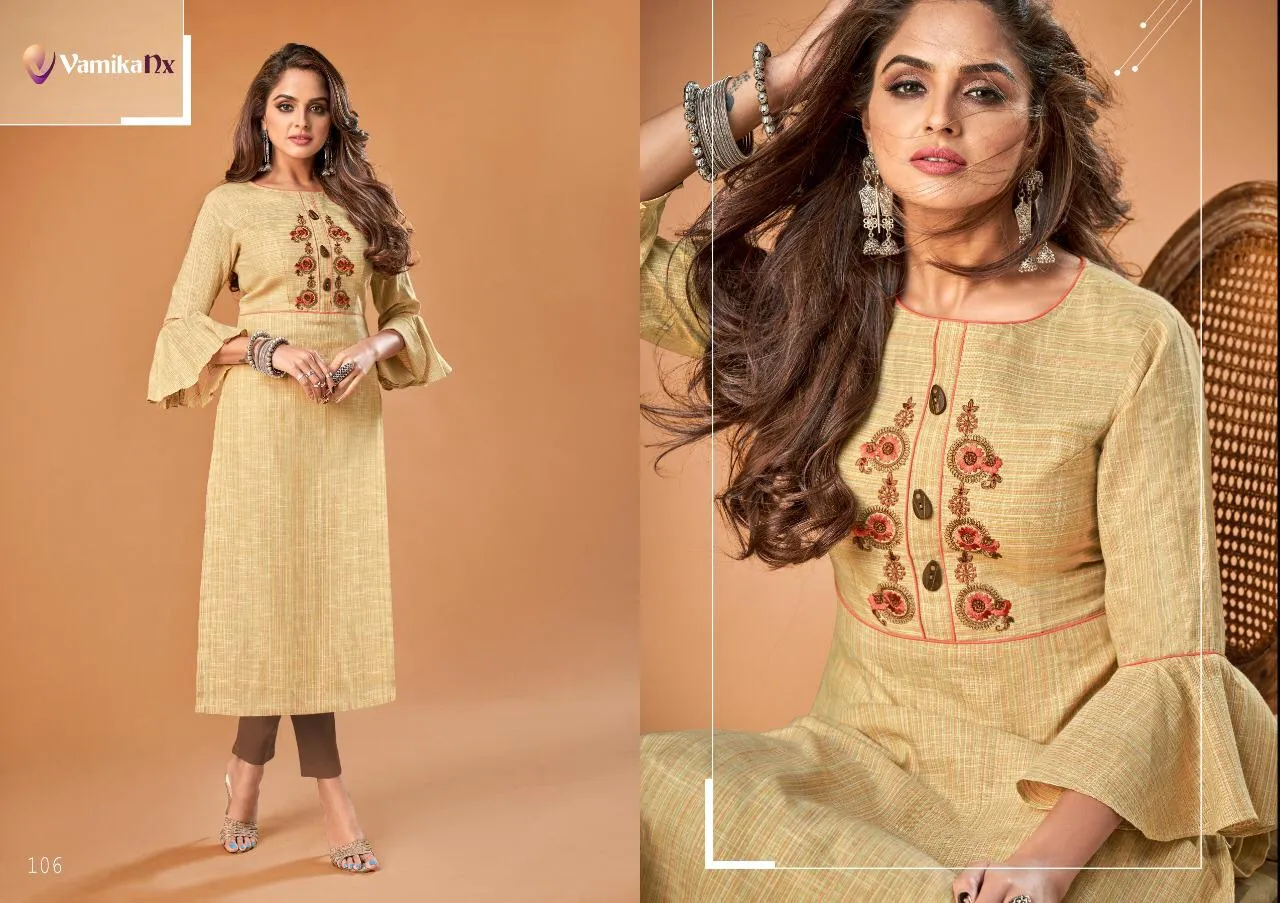 Vamika Nx Presents Rosy Cotton Casual Wear Kurtis Collections