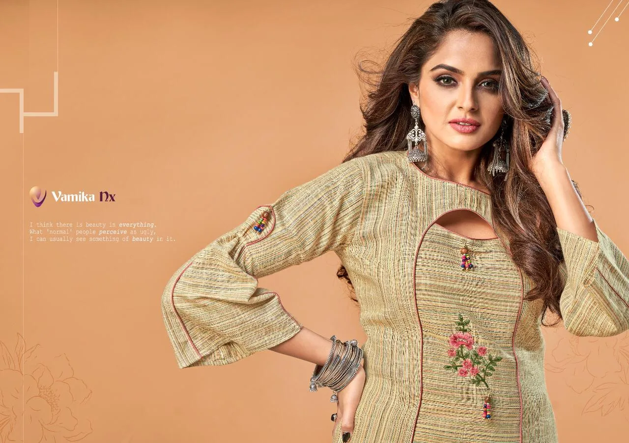 Vamika Nx Presents Rosy Cotton Casual Wear Kurtis Collections