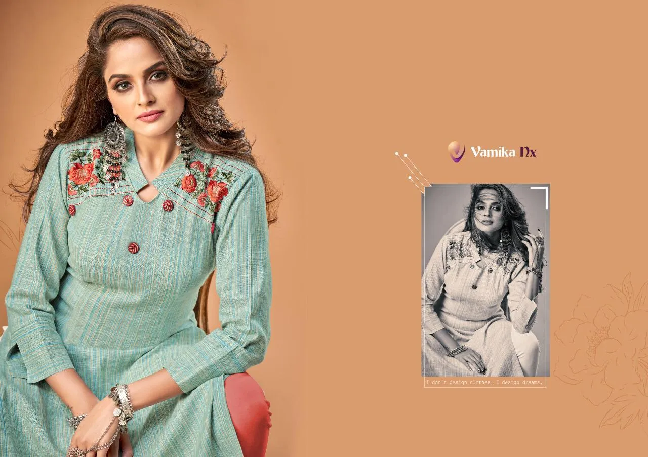 Vamika Nx Presents Rosy Cotton Casual Wear Kurtis Collections