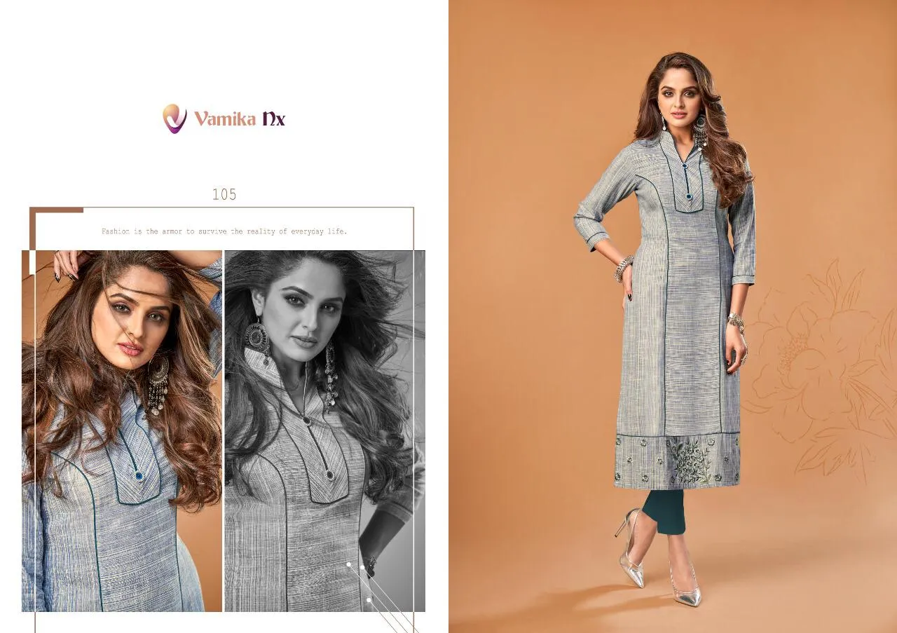 Vamika Nx Presents Rosy Cotton Casual Wear Kurtis Collections