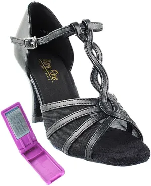 Very Fine Dance Shoes - Ladies Latin, Rhythm, Salsa, Waltz, Wedding Dance Shoes - 1692-2.5-inch Heel and Foldable Brush Bundle