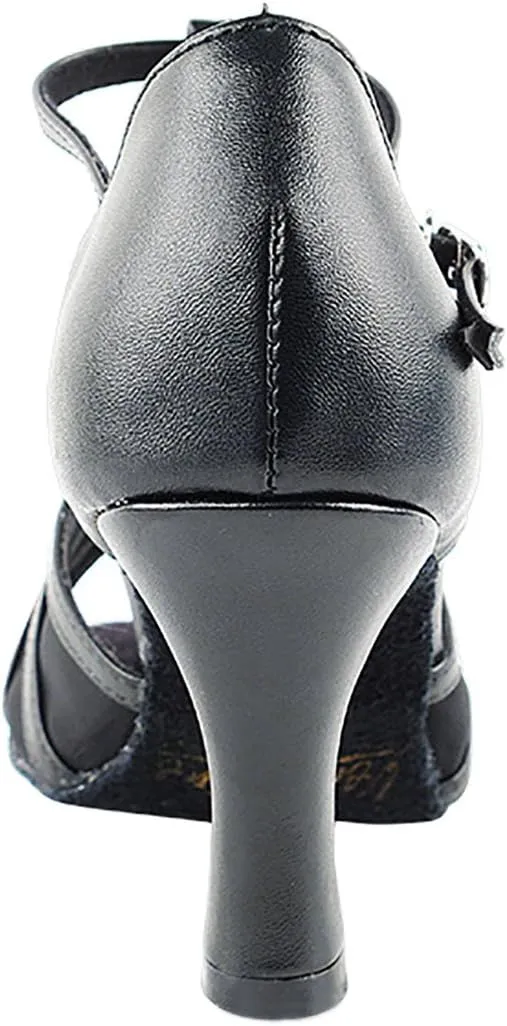 Very Fine Dance Shoes - Ladies Latin, Rhythm, Salsa, Waltz, Wedding Dance Shoes - 1692-2.5-inch Heel and Foldable Brush Bundle