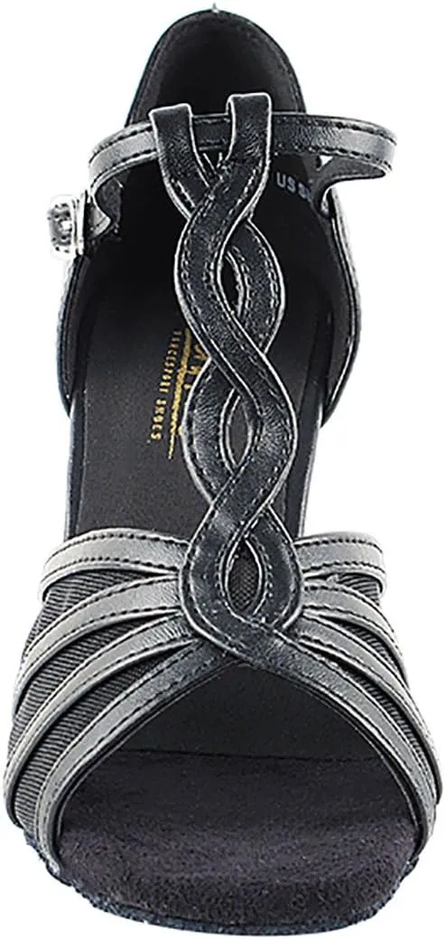 Very Fine Dance Shoes - Ladies Latin, Rhythm, Salsa, Waltz, Wedding Dance Shoes - 1692-2.5-inch Heel and Foldable Brush Bundle