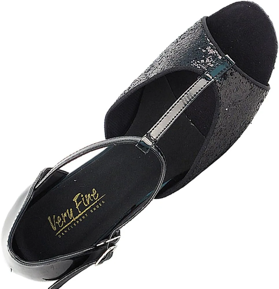 Very Fine Women's Ballroom Dance Shoes Salsa Latin Practice Shoes 801EB Comfortable Dance Shoes 1.5" [Bundle of 5]