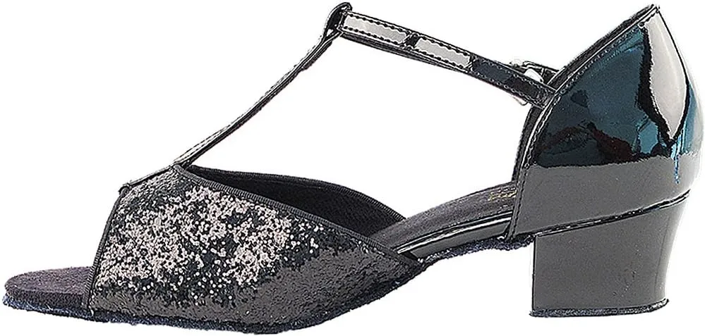 Very Fine Women's Ballroom Dance Shoes Salsa Latin Practice Shoes 801EB Comfortable Dance Shoes 1.5" [Bundle of 5]