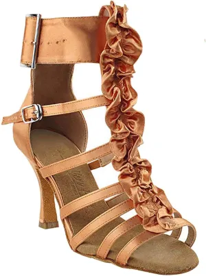 Very Fine Women's Ballroom Dance Shoes Tango Wedding Salsa Dance Shoes Tan Satin Sera7026EB Comfortable Dance Shoes 2.5" Heel 8.5 M US [Bundle of 5]