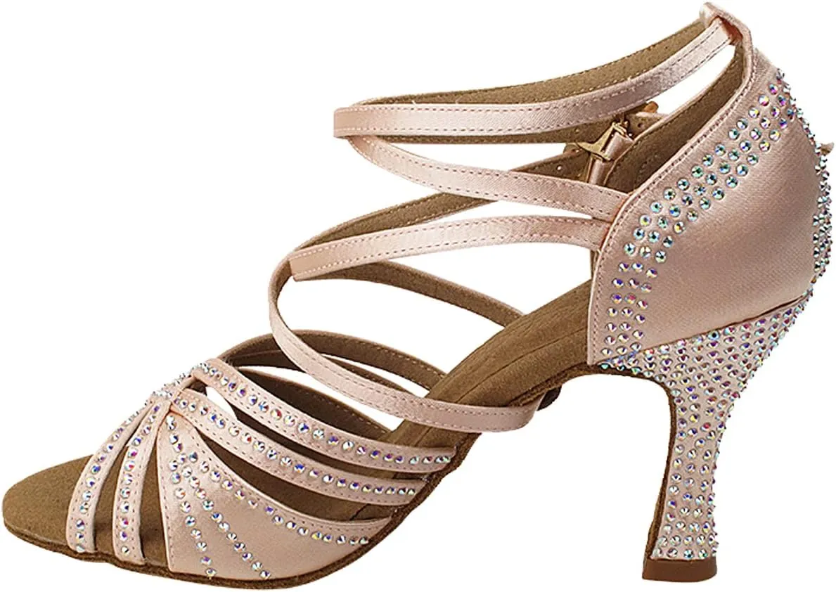 Very Fine Women's Ballroom Dance Shoes Tango Wedding Salsa Shoes S1006CCEB Comfortable Dance Shoes 2.5" [Bundle of 5]