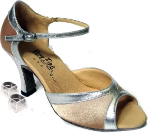 Very Fine Women's Salsa Ballroom Tango Dance Shoes 6024 Bundle with Dance Shoe Heel Protectors 3" Heel