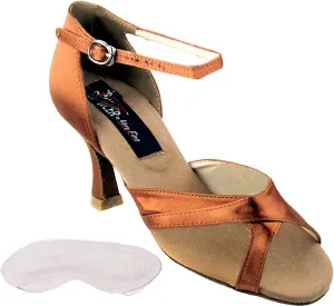 Very Fine Women's Salsa Ballroom Tango Dance Shoes CD2076 Bundle with Back-of-Heel Cushions 3 Inch Heel