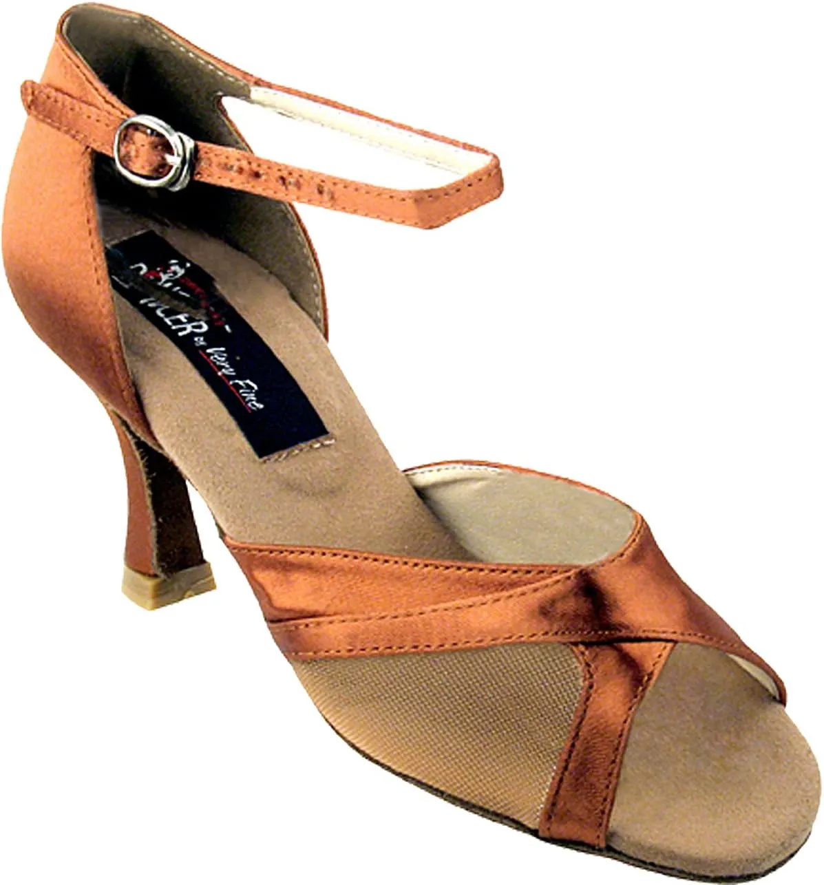 Very Fine Women's Salsa Ballroom Tango Dance Shoes CD2076 Bundle with Back-of-Heel Cushions 3 Inch Heel