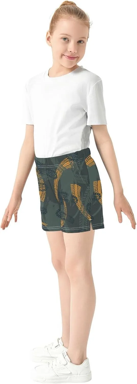 VIGTRO Girls Athletic Short Casual Shorts Elastic Waist with Pockets, Summer Sports Pants for Kids Size 7-15Y