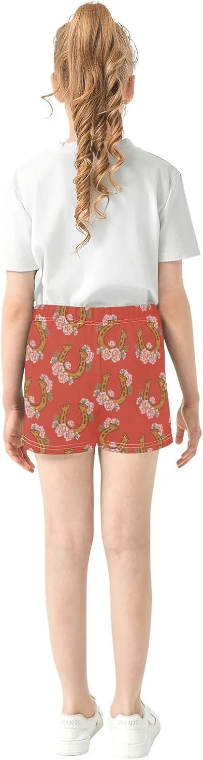 VIGTRO Girls Athletic Short Casual Shorts Elastic Waist with Pockets, Summer Sports Pants for Kids Size 7-15Y