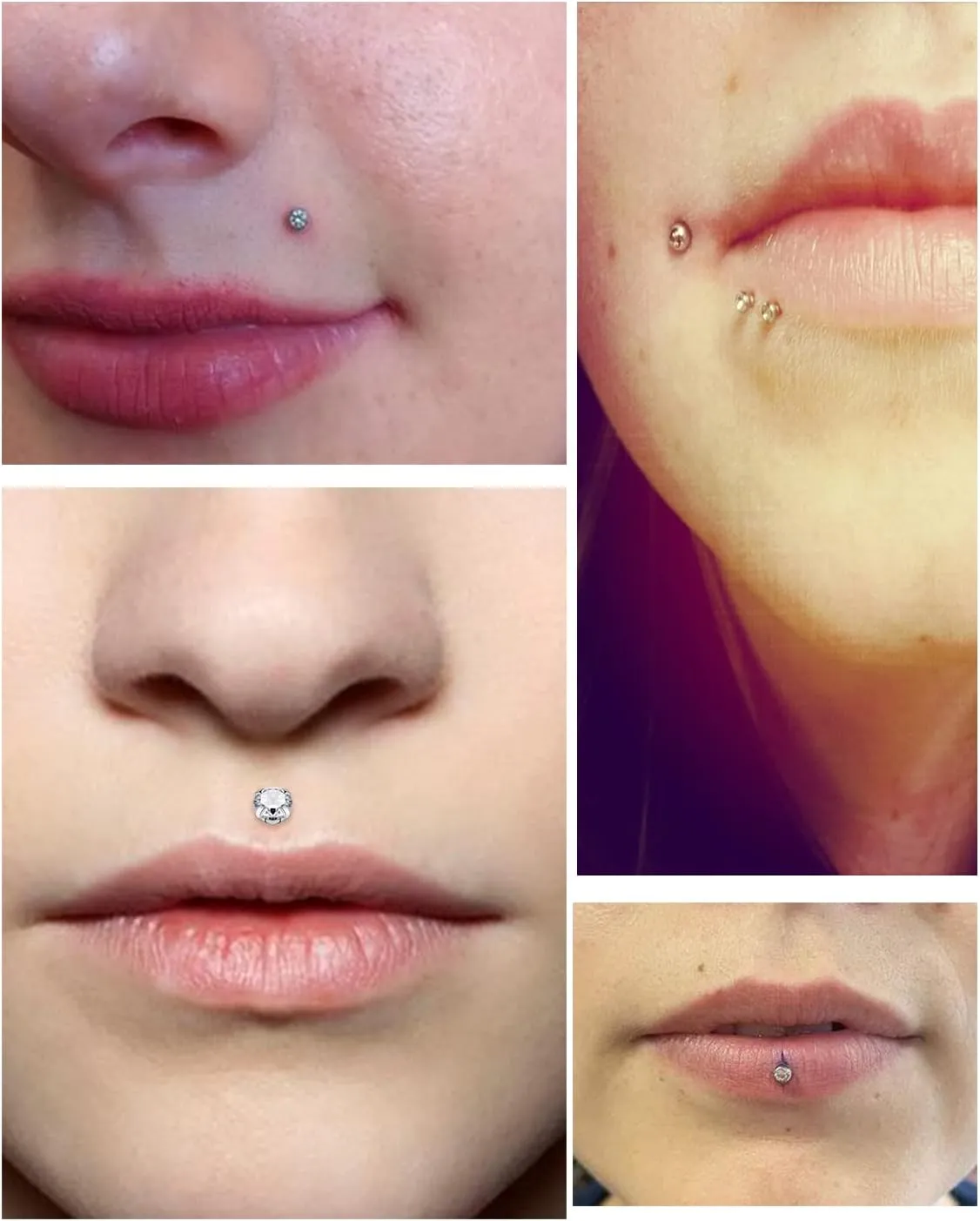 Vsnnsns 16G 18G 20G Threadless Push in Lip Rings Stainless Steel Flat Back Nose Rings Studs Earrings Tragus Helix Conch Cartilage Lobe Earrings Stud Piercing Jewelry for Women Men Diamond CZ Silver