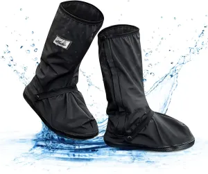 Waterproof Rain Boot Shoe Cover with Reflector, Full-Length Snow Shoe Covers Slip Resistant Sole for Women Men, Non-Slip Foldable Rain Boot Cover