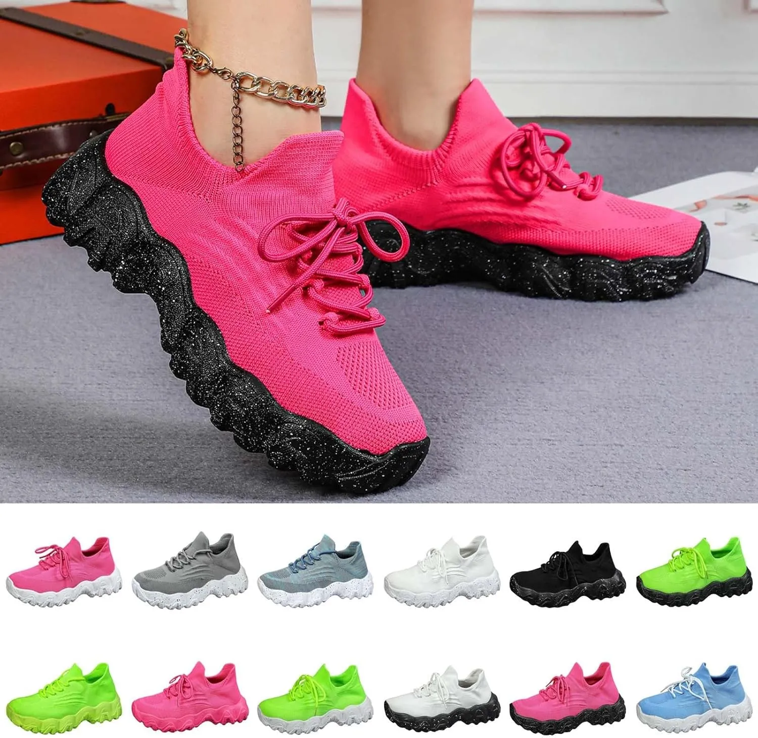 Wide Toe Box Shoes Women Walking Shoes Arch Support Comfortable Wide Width Orthopedic Sneakers for Plantar Fasciitis
