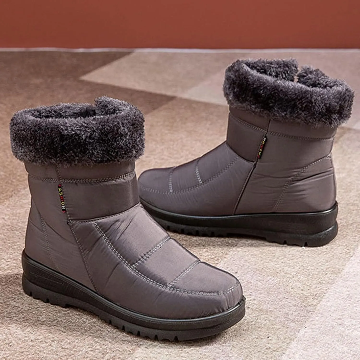 Wide Width Snow Boots Women 11 Women's Faux Fur Boot Furry Fluffy Short Snow Boot Mid-Calf Boots Fur Boots for Women Winter White Zapatos Para Invierno Mujer De Nieve Womens 9.5 Wide Winter Boots