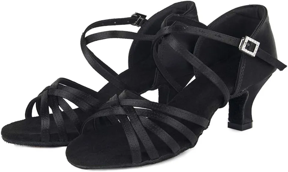 Women Latin Dance Shoes Ballroom Party Salsa Dance Practice Performance Shoes High Heel 213