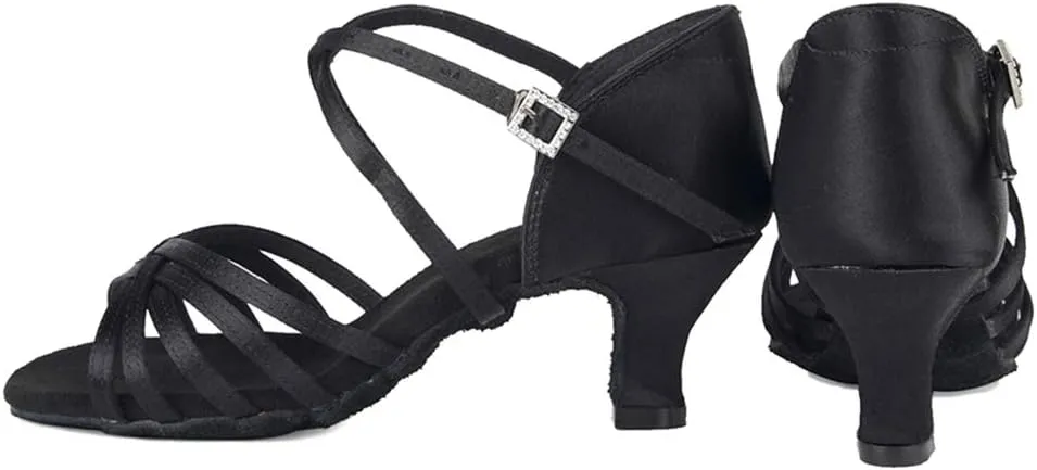 Women Latin Dance Shoes Ballroom Party Salsa Dance Practice Performance Shoes High Heel 213