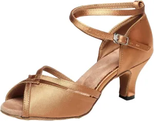 Women Latin Dance Shoes Ballroom Party Salsa Dance Practice Performance Shoes High Heel 805