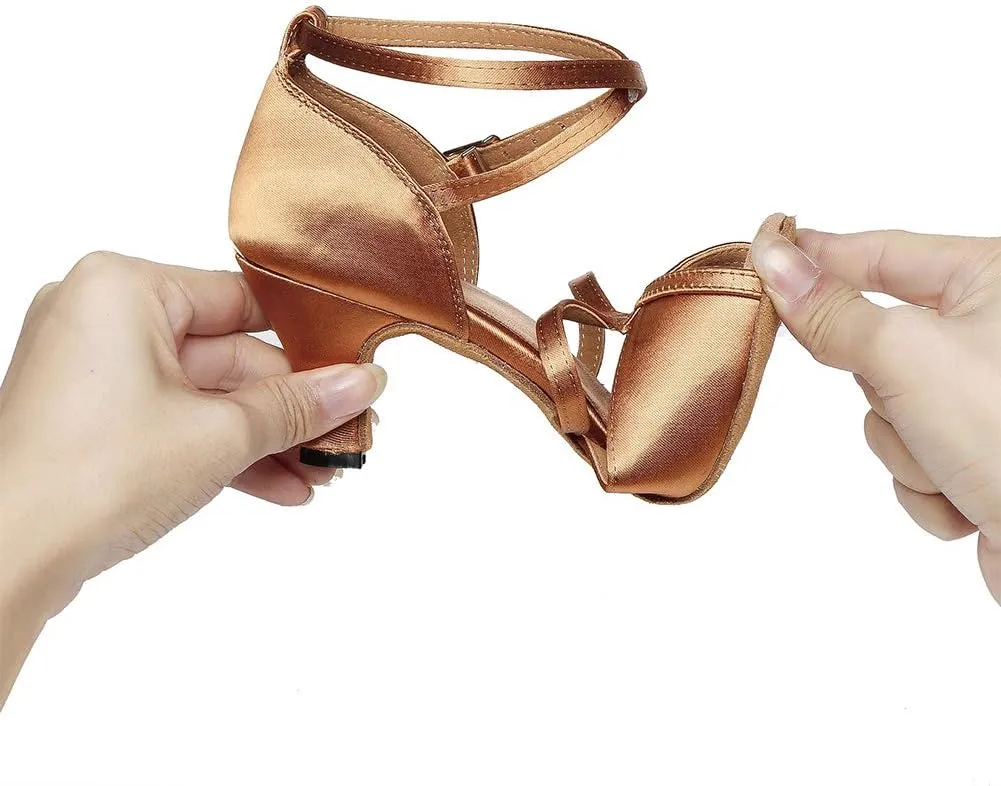 Women Latin Dance Shoes Ballroom Party Salsa Dance Practice Performance Shoes High Heel 805