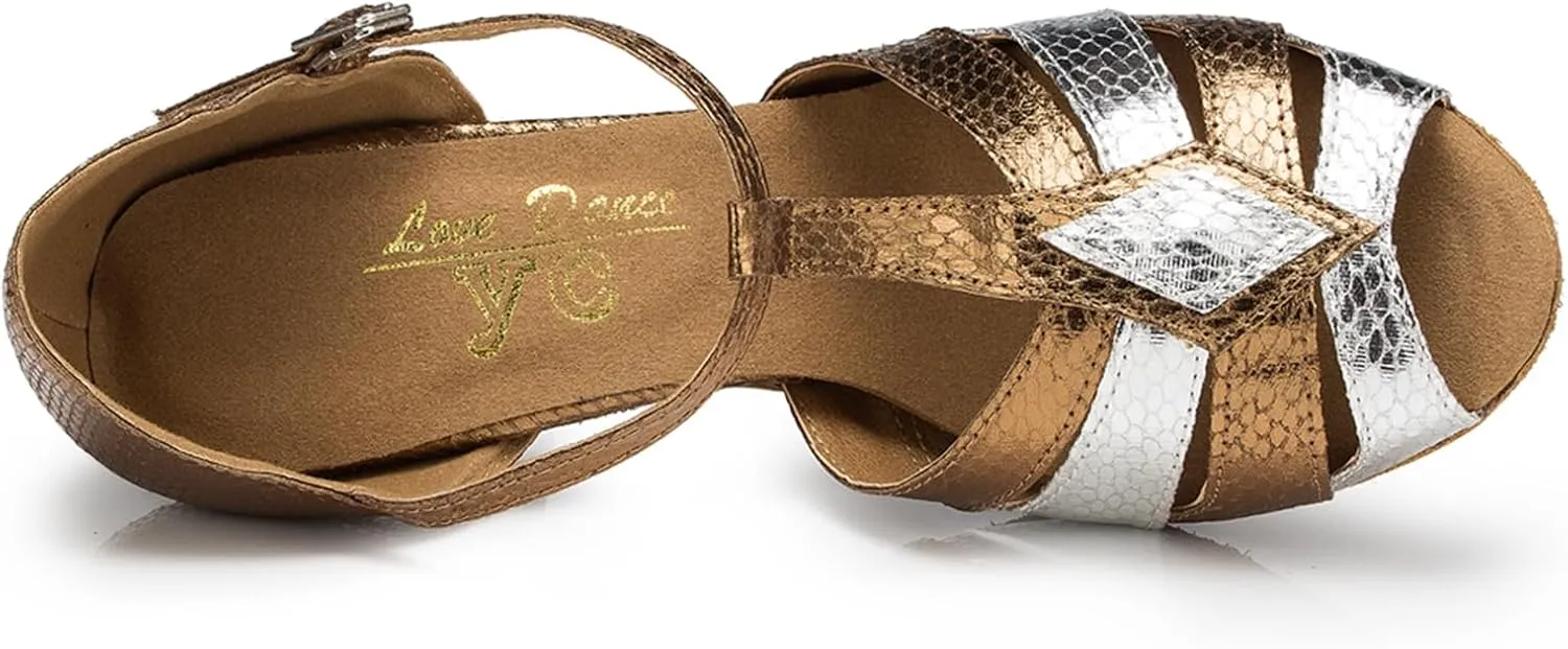 Women Open Toe Latin Ballroom Dance Shoes Tango Party Bridal Wedding Performence Dancing Shoes