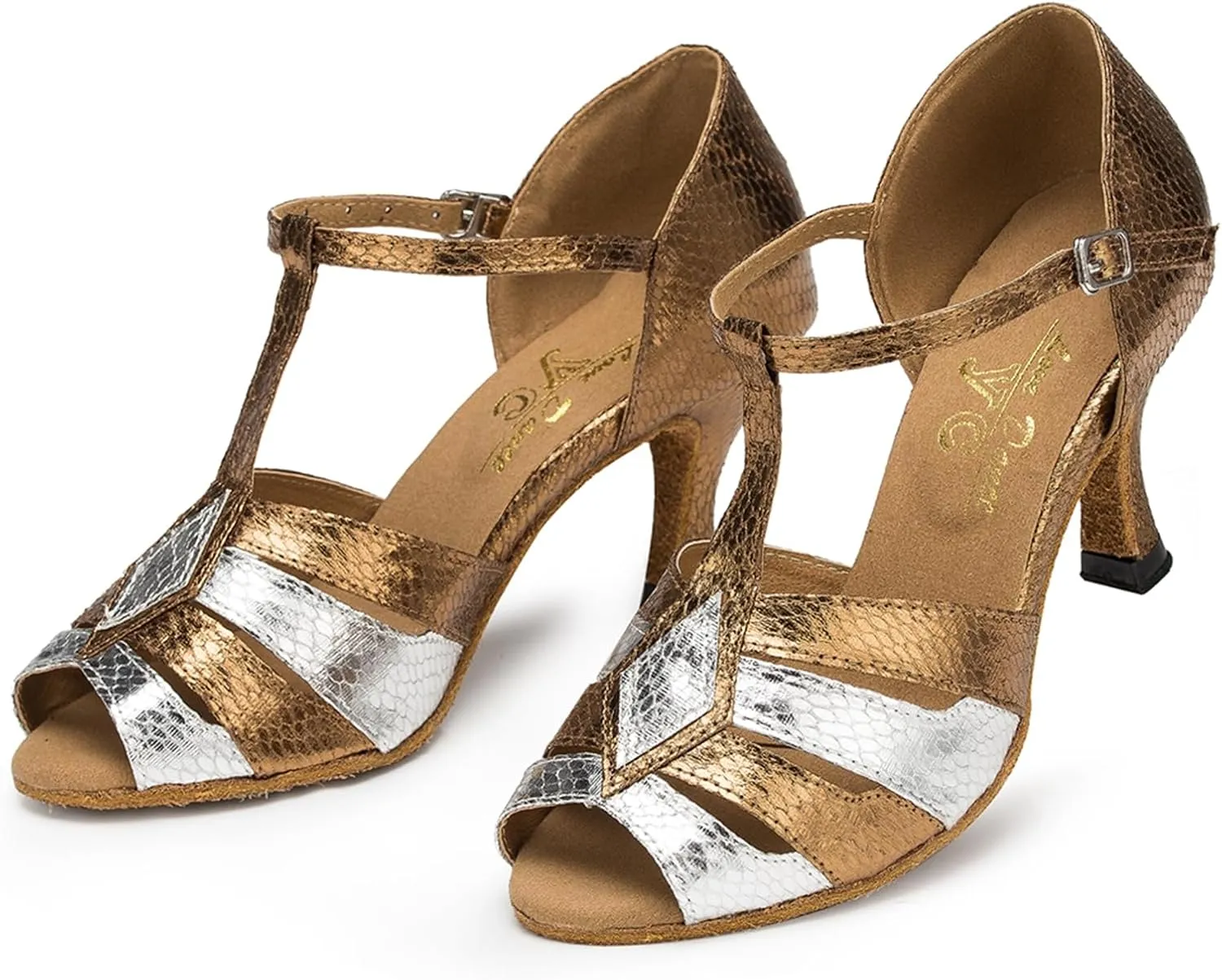 Women Open Toe Latin Ballroom Dance Shoes Tango Party Bridal Wedding Performence Dancing Shoes